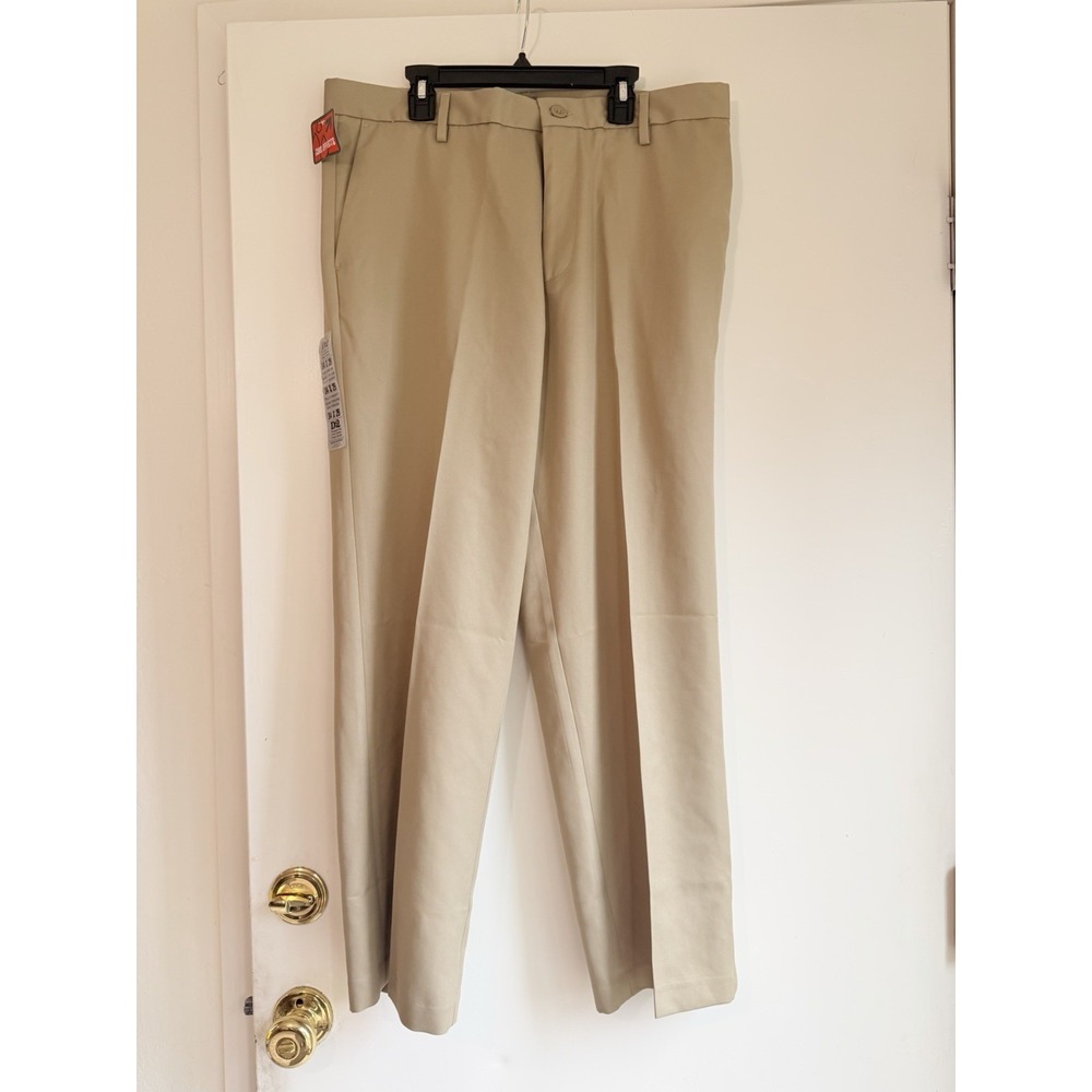 Dockers Advantage 365 Khaki Flat Front Pants Straight Fit D2 Size 34x29